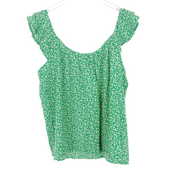 NWT Stitch Fix Papermoon Genevieve Flutter Sleeve Top Floral Green Size XL NEW - Picture 9 of 11